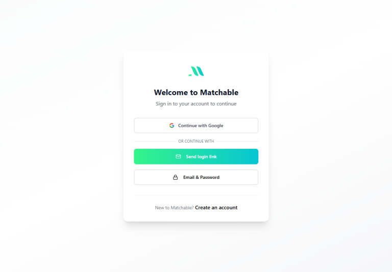 Matchable product screenshot