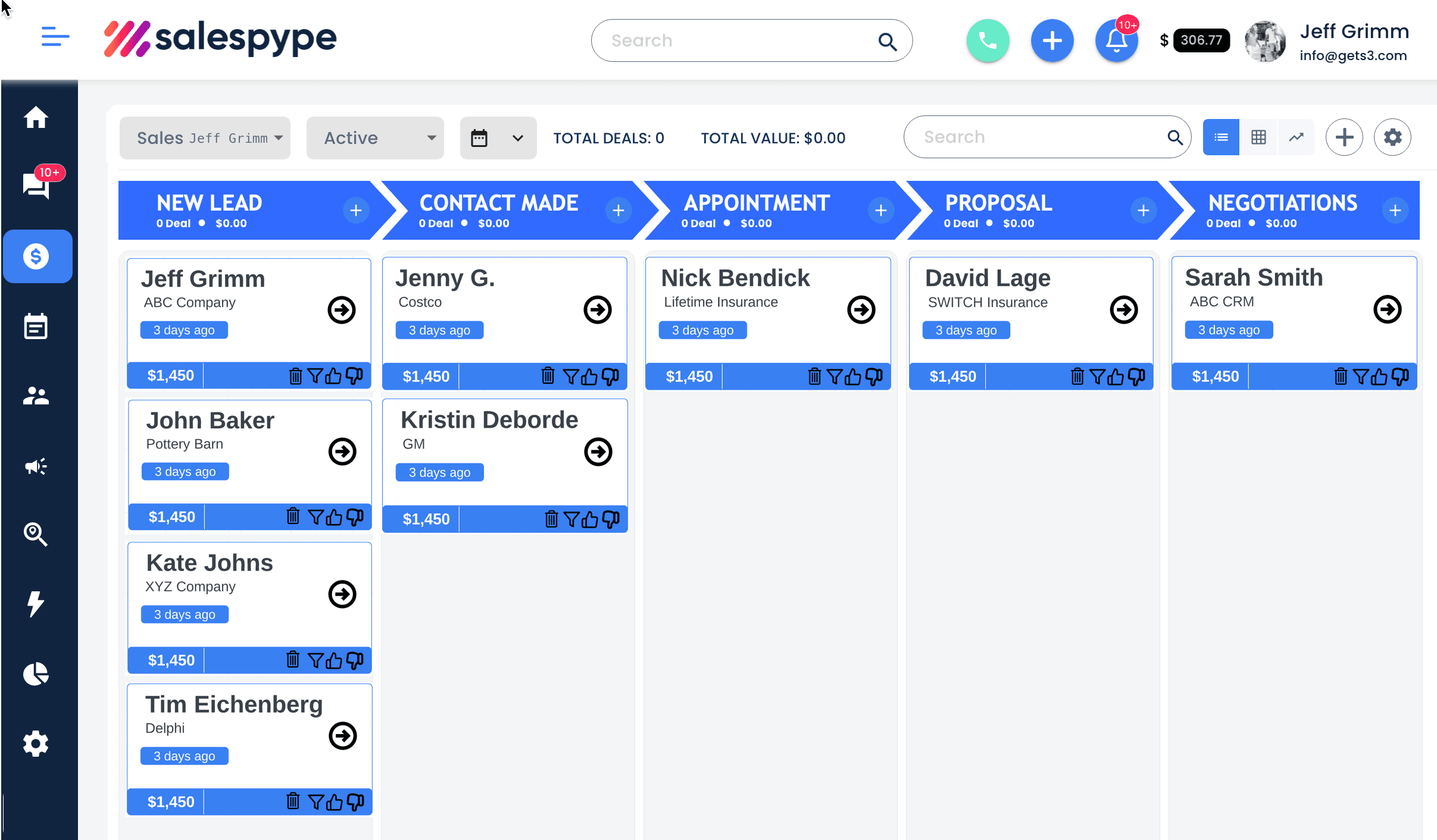 SalesPype product screenshot